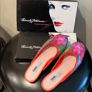 Multicolor Sequin slides Rubber sole. Never worn.